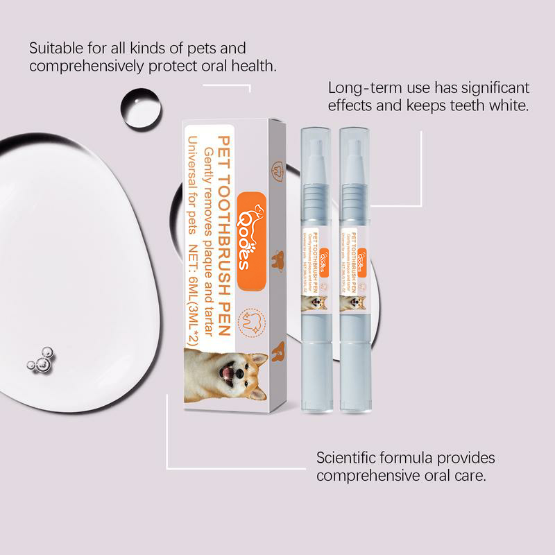 2 PCS Pet Toothbrush Pen-Dental Care Gel for Dogs & Cats