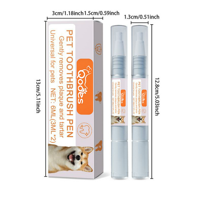 2 PCS Pet Toothbrush Pen-Dental Care Gel for Dogs & Cats